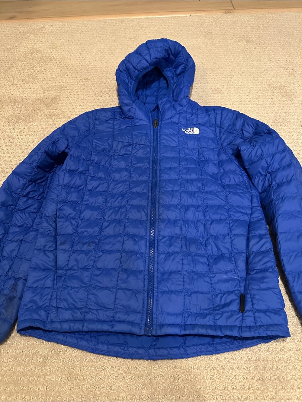 The North Face Boys Large 14-16 Royal Blue Hooded Puffer Jacket